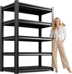 5-Tier Garage Shelving Heavy Duty, 3000LBS Garage Shelves, Adjustable Metal Shelving Unit, Garage Storage Shelves, Utility Storage Rack Shelf, Shelves for Garage Storage, 78" H×45.7" W×19.7" D