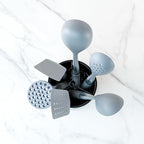 Restaurantware Stainless Steel Utensil Holder 1 Count 6.2 x 6.2 x 7.9 Inches Durable Cutlery Storage Flatware Organizer Rust-Resistant Sink Caddy Silver Kitchenware Holder