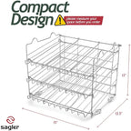 Sagler Stackable Pantry Can Organizer - 3-Tier Soda Can Organizer - Multifunctional Chrome-Finish Can Rack Organizer for Up to 36 Cans - For Pantry, Kitchen Cabinet, Countertop, Under Sink - 17x13x13