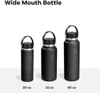 Hydro Flask Travel Water Bottle - Insulated Stainless Steel - Wide Straw Lid, Non Spill, Leakproof in 32 Oz Harbor Blue