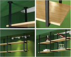 2 Tier Ceiling Hanging Wine Glass Holder, Industrial Ceiling Shelf Hanging Shelf, Ceiling Mounted Storage Rack Floating Hanging Metal Wine Rack for Restaurant, Bar, Cafe ( Size : 120*30*80cm )