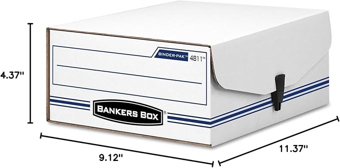 Bankers Box 48110 Storage File Box, Snap Close, 9-1/8-Inch x11-3/8-Inch x4-3/8-Inch, WE/BE