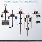 Ski Rack Wall Mount Ski & Snowboard Skateboard Wall Mount Fits Any Board holder Up to 25lbs Vertical Ski Storage Rack for Home & Garage Space-Saving Winter Gear Organizer 4Pack