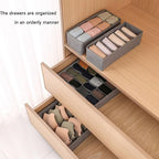 Underwear Organizer with Drawer Dividers, Foldable Fabric Dresser Closet Organizers Bins, Bedroom Cabinet Organization and Storage Box for Baby Clothes, Undies, Ties，Sock-Dark Grey (16cell)