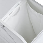 Household Essentials Tilt-Out Laundry Sorter Cabinet with Shutter Front, White, White Wood Shutter