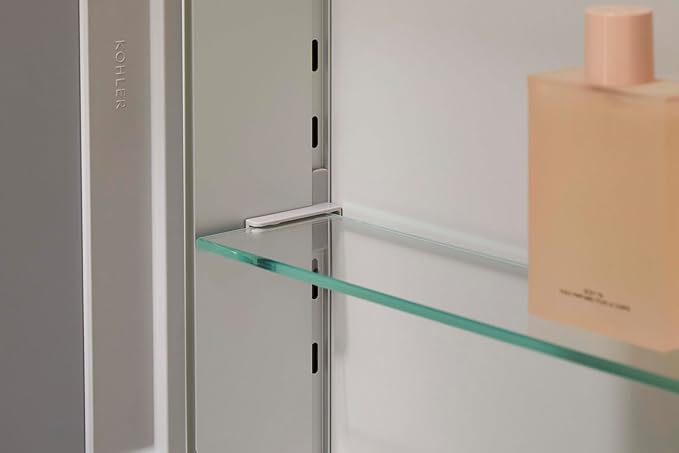 Kohler 55064-NA Embark Slim Medicine Cabinet Mirror, Adjustable Shelves with Mirrored Doors, 30 in. W x 26 in. H
