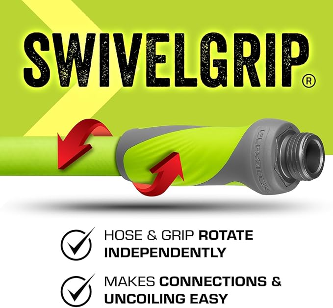 Flexzilla Garden Hose with SwivelGrip, 5/8 in. x 50 ft., Lightweight All-Weather Water Hose, Durable and Flexible, Leak-Free Connections