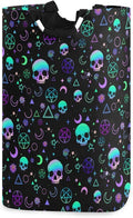 Magic Skull Laundry Basket for College Dorm,50L Collapsible Portable Laundry Hamper Storage Basket for Toys Clothes Organizer