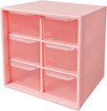 Small Drawer Organizer for Desk, 4.7" x 4.7" x 3.8" Small Desktop Organizer with 6 Drawers, Plastic Storage Box for Office, Classroom, Craft and Home Organization