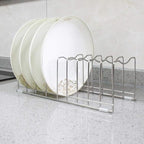 FLSEPAMB Lid Organizer Pot Lid Organizer 10-Tier Pot Lid Rack Holder Suitable for Bakeware Dish Plate, Cutting Boards, Pots & Pans, Serving Trays, Reusable Containers in Cabinet Pantry (1 Pack)