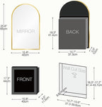 Arched Medicine Cabinet Mirror No Assembly Needed Bathroom Mirror with Storage Recessed or Surface Mount Options (Gold, 25.6" L x 15.8" W)