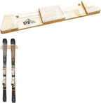 StoreYourBoard Horizontal Wood Ski Rack Wall Mount – Heavy Duty Ski Wall Mount Organizer, Space-Saving Ski Holders for Wall Display, Durable Skis Rack for Garage, Home or Cabin - Natural Wood (Medium)