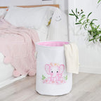 INough Baby Basket Pink Hamper Large Kids Hamper Baby Laundry Hampers for Nursery Girl, Girls Laundry Baskets for Kids, Dirty Clothes Basket Collapsible Kids Toys Orgnizer for Kidsroom/Nursery