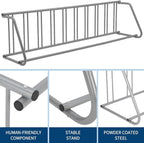 Commercial Grid Bike Rack for 10 Bikes, Single-Side, Heavy Duty Steel Bike Stand Floor, Outdoor Metal Stand Bicycle Parking Rack for Garage, Street, Retail, School, Yard, Bicycle Shop