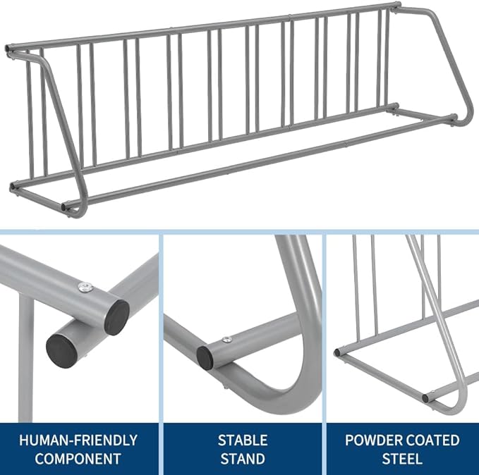 Commercial Grid Bike Rack for 10 Bikes, Single-Side, Heavy Duty Steel Bike Stand Floor, Outdoor Metal Stand Bicycle Parking Rack for Garage, Street, Retail, School, Yard, Bicycle Shop