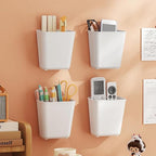 4 Piece Kitchen Cabinet Door Storage Box,Self Adhesive Wall Mounted Storage Box,Wardrobe/Bathroom/Refrigerator Small Items Organizer