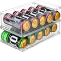 Xicennego 2-Tier Large Stackable Soda Can Organizer for Refrigerator - For Tall Cans of 500ml/17oz - Fridge Can Organizer Dispenser, Beverage Can Holder for Refrigerator, Pantry, Cupboard