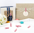1.35 Inch Mini Clothes Pins for Photo100 Pcs with 32 Feet Jute Twine, Mini Clothes Pins for Crafts, Wooden Small Clothespins for Pictures, Tiny Decorative Clothespins for Baby Shower (Pink)