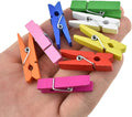 HAHIYO Colorful Wooden Clothes Pins Clothespins Small Do NOT Fall Apart 1.38 inches Length 50 Pack Sturdy Strong Springs No Rust No Discoloration for Laundry Bathroom Diy Craft photos Food Opened Bags
