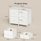 Lateral File Cabinet with 5 Drawers Rolling Filing Cabinets Under Desk Storage Printer Stand with Wheels,Mobile File Cabinet for Home Office,White