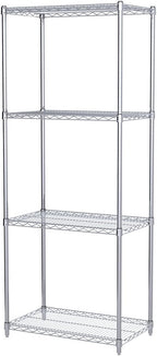 Akro-Mils AWP74UPRIGHT 74-Inch NSF Certified Industrial Grade Chrome Wire Shelf System Upright Leg Post Poles, (4 Pack), Silver