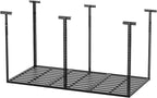3x6 ft Heavy Duty Adjustable Ceiling Mounted Storage Rack, Overhead Garage Storage Rack 750lbs Capacity Alloy Steel, Customizable Height, Easy Access for Organize Tools, Gear, Containers Black