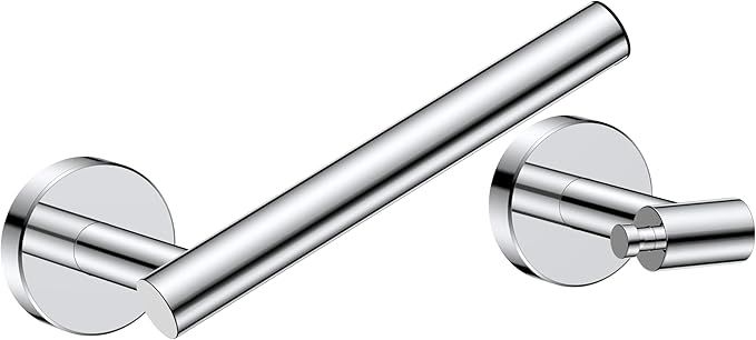 FORIOUS Toilet Paper Holder Wall Mount, Stainless Steel Rustproof Double Post Pivoting Tissue Roll Holder for Bathroom, Commercial Toilet Paper Dispenser, Chrome