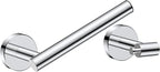 FORIOUS Toilet Paper Holder Wall Mount, Stainless Steel Rustproof Double Post Pivoting Tissue Roll Holder for Bathroom, Commercial Toilet Paper Dispenser, Chrome