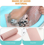 Folding Silicone Non-Slip Small Laundry Washing Board Household Hand Wash Scrubbing Mat with Drainage Pink