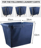 Commercial Laundry Cart Replacement Liner Bag Large Capacity Removable Waterproof Liner Bag for Rolling Laundry Basket, Oxford Cloth Storage Bags, for Laundry, Hotel, Cleaning Car(B)