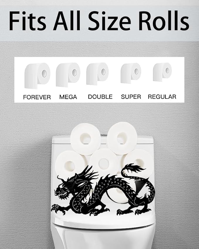 Funny Dragon Toilet Tissue Holder,Animal Paper Holders,Decorative Metal Papers Holder,Funny Toilet Animal Storage for Bathrooms,Bathroom Paper Organizer for Extra 8 Rolls Free Standing Art Decor