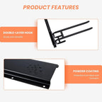Ski & Snowboard Wall Rack With 12 Inch Storage Hooks, Ski Board Wall-Mounted Organizaion System Holds Up to 300 lbs, Black