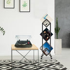 Mobile Vinyl Record Storage Rack, LP Storage Shelf, Record Holder for Albums, Magazine Display, Book and Files Organizer, 3 Tier Vinyl Record Stand with Matte Black Metal