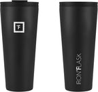 IRON °FLASK Classic Tumbler - Vacuum Insulated Stainless Steel Water Bottle, Double Walled, Drinking Cup, Insulated Travel Mug (Midnight Black, 32 oz Solid Lid)