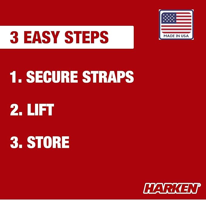 HARKEN - Truck Cap Overhead Garage Storage Hoist, Self-Leveling, Safe Anti-Drop System, Easy One-Person Operation, Smart Garage Organization - 7806.12