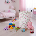 Baby Laundry Basket Baby Nursery Hamper Kids Laundry Basket Toy Storage Bin for Boys Room Decor Gift Baskets for Bedroom Bathroom(Gift Flower)