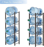 SEHERTIWY 5 Gallon Water Jug Holder Water Bottle Storage Rack, 4 tier water cooler jug rack, 5 gallon water jug stand, 5 Gallon Water Bottle Holder(4 Tier, Dark Brown)
