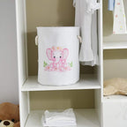 INough Baby Basket Pink Hamper Large Kids Hamper Baby Laundry Hampers for Nursery Girl, Girls Laundry Baskets for Kids, Dirty Clothes Basket Collapsible Kids Toys Orgnizer for Kidsroom/Nursery