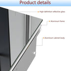 Medicine Cabinet with Mirror of Storage, 22x30 inch Aluminum Bathroom Cabinet, Assembly Needed, Surface Mount or Recessed Wall Cabinet with Adjustable Glass Shelves for Bathroom Bedroom