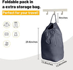MCleanPin 140L Washable Laundry Bags with Handles,Dirty Clothes Storage for College Dorm or Travel, Laundry Liner Fit Most Laundry Hamper or Basket,2 Pack (Elegant Grey)