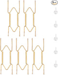 5 Pack Plate Hangers for The Wall, Suitable for 6-8 inch Art Plate, Stainless Steel Invisible Heavy Duty Wire Plate Holder with Wall Hooks, Plate Hangers for Displaying Plates, Platter, Dish, Gold