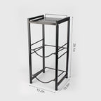 5 Gallon Water Jug Holder with Top Storage Shelve, 3 Tier Detachable Water Bottle Holder Water Cooler Jug Storage Rack, Heavy Duty Water Jug Stand Organizer for Kitchen Home Office, Black
