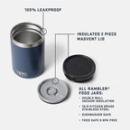 YETI Rambler 16 oz Food Jar, Vacuum Insulated, Stainless Steel, With Airtight Lid, White