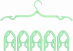 6PCS Portable Folding Clothes Hangers Clothes Drying Rack for Travel (Green)