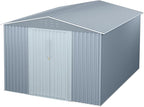 GarveeLife 10x12ft Outdoor Storage Shed, Large Metal Storage Sheds with Sturdy Frame Structure, Metal Garden Tool Shed with Lockable Door for Garden, Lawn, Backyard, Gray