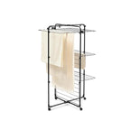 Brabantia HangOn Tower Clothes Drying Rack with Wheels | 76ft (23m) | Matt Black | Tall 3-Tier Indoor Clothes Airer with Adjustable Shelves for Towels, Folds Flat to Save Space | Fits 2+ Full Loads
