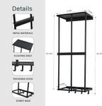 Camping Chair Rack for Garage Storage, Metal Camping Beach Chair Umbrella Holder Wall Mounted Rack Organizer Floating Shelf with 4 Hooks for Garage Organization