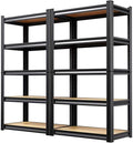 (2-Pack) 71" H-28 W-12 D Garage Shelving - 5 Tier Heavy Duty Metal Storage Shelves, Adjustable Steel Rack Units, Industrial Utility Shelving for Pantry, Basement, Warehouse & Home Organization