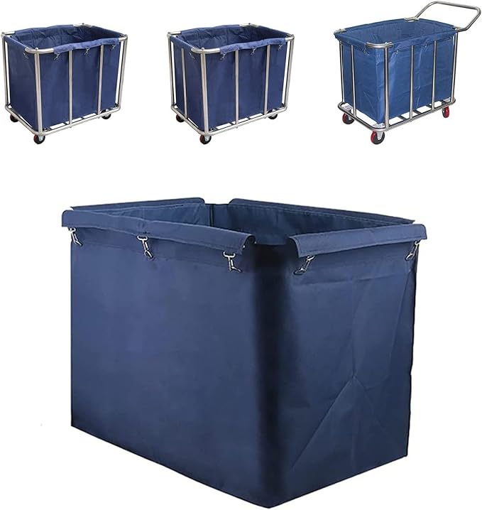400L Commercial Laundry Cart Replacement Liner Bags, Removable Waterproof Liner Bag for Rolling Laundry Basket Replacement Bags, Large Capacity Oxford Cloth Storage Bags(B)