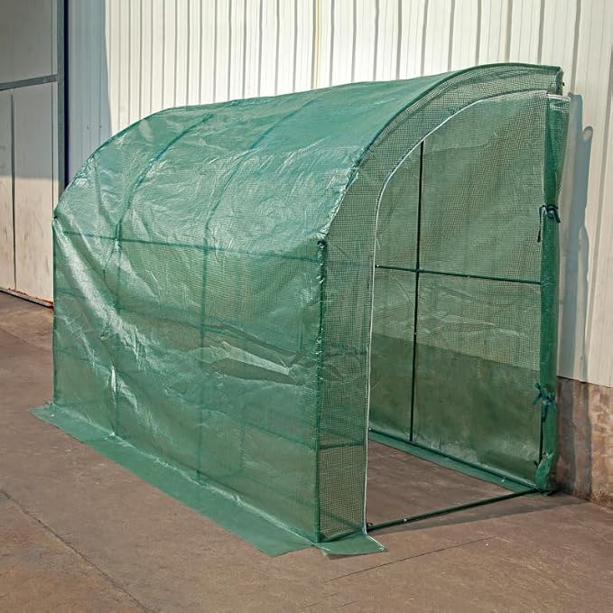 Greenhouse PVC Vinyl Garden House with Flower Stand, Indoor & Outdoor Plant Shelf, Weather-Resistant, Cold-Proof, Pest & Bird Protection, for Home Gardening & Vegetables (Green)